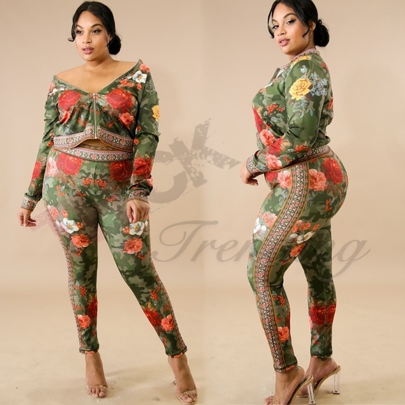 Camo Floral Tracksuit Jacket - Picture 2 of 2